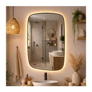 Imagine Baltica Design-LED Oglindă cu iluminare încorporată STONE CALM 15W/230V 2700K 90x60 cm IP65 neagră