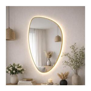 Imagine Baltica Design- Oglindă LED cu iluminare integrată STONE FLUID 15W/230V 2700K 92x55 cm IP65 auriu