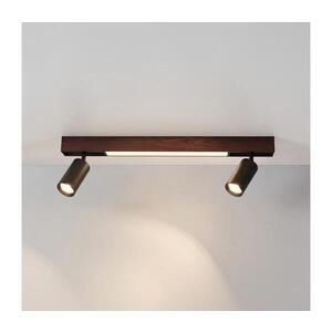 Imagine BRILAGI - Spot LED SELE 2xGU10/30W/230V + LED/15W negru/decor stejar
