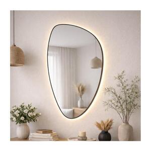 Imagine Baltica Design-LED Oglindă cu iluminare integrată STONE FLUID 15W/230V 2700K 92x55 cm IP65 negru