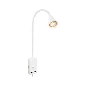 Imagine Briloner 2175-016 - Aplică de perete flexibilă cu port USB 1xGU10/10W/230V albă