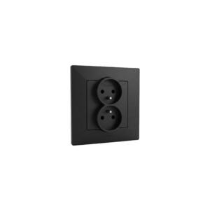 Imagine Legrand - Priză dublă pentru locuință cu ramă 250V/16A NILOE STEP neagră
