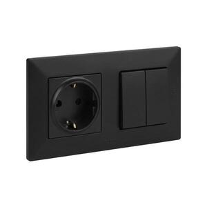 Imagine Legrand-Întrerupător dublu pentru scări 6+6 și priză casnică SC 250V/16A NILOE STEP