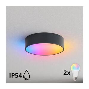 Imagine BRILAGI - plafonieră LED RGBW pentru baie CLARE 2xE27/12W/230V Ø 30 cm antracit IP54