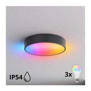 Imagine BRILAGI - Plafonieră LED RGBW pentru baie CLARE 3xE27/12W/230V Ø 40 cm antracit IP54
