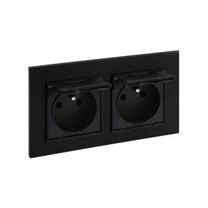 Imagine Legrand - Priză dublă pentru exterior 250V/16A NILOE STEP IP44 neagră
