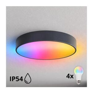 Imagine BRILAGI - LED RGBW Plafonieră pentru baie CLARE 4xE27/12W/230V Ø 50 cm antracit IP54