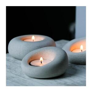 Imagine SET 3x suport pentru lumânări tip pastilă 10cm/9cm/8cm beton