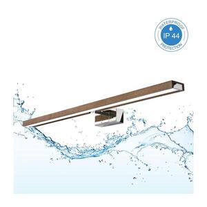 Imagine BRILAGI-LED Iluminare pentru oglindă de baie WOODY MIRROR 3v1 LED/15W/230V IP44 crom/stejar nuc