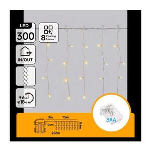 Imagine - Instalație luminoasă LED de Crăciun pentru exterior 300xLED/8 funcții 18x0, 4m IP44 alb cald