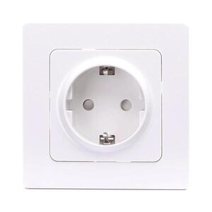 Imagine - Priză de perete SCHUKO 250V cu ramă, albă