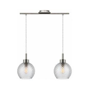 Imagine BRILAGI - Lustră LED cu cablu RETRO GLASS 2xE27/60W/230V crom mat/gri fumuriu