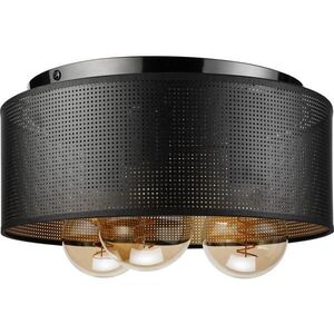 Imagine Plafonieră SIRJA PLISADO 3xE27/15W/230V Ø 35 cm negru/auriu