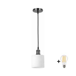 Imagine BRILAGI - Lustră LED suspendată pe cablu RETRO GLASS 1xE27/60W/230V Ø 10 cm negru/alb