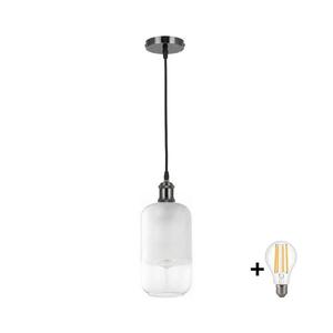 Imagine BRILAGI - lustră LED pe cablu RETRO GLASS 1xE27/60W/230V Ø 14 cm negru/alb