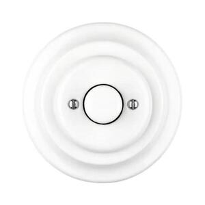 Imagine Reblig - Dimmer rotativ retro din porțelan cu ramă, 250V/10A, alb