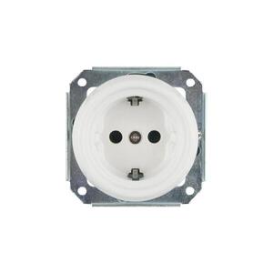 Imagine Reblig - Porțelan. priză de perete retro fără ramă SCHUKO 250V/16A albă