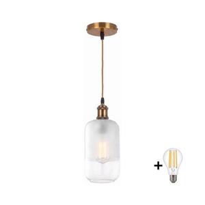Imagine BRILAGI - LED Lustră pe cablu RETRO GLASS 1xE27/60W/230V Ø 14 cm aurie/albă