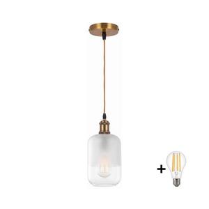 Imagine BRILAGI - Lustră LED suspendată pe cablu RETRO GLASS 1xE27/60W/230V Ø 14 cm auriu/alb