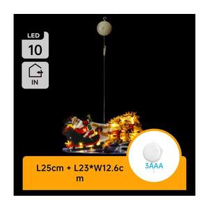Imagine Decorațiune LED de Crăciun LED/3xAAA Moș Crăciun cu reni 13, 4cm