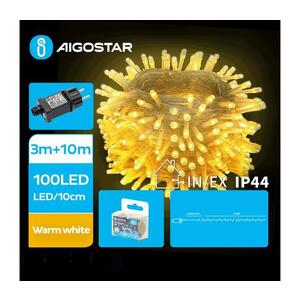 Imagine - Instalație luminoasă de exterior pentru Crăciun, 100 LED/8 funcții, 13 m, IP44, alb cald