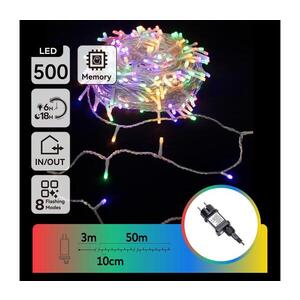 Imagine - Ghirlandă luminoasă LED de exterior pentru Crăciun, 500 LED, 8 moduri, 53 m, IP44, multicoloră