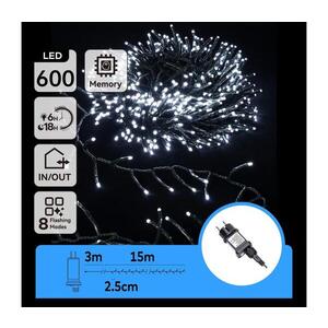 Imagine - Ghirlandă LED de exterior pentru Crăciun, 600 LED, 8 moduri, 18 m, IP44, alb rece