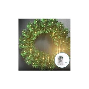 Imagine - Coroană de Crăciun LED pentru exterior, 72 LED, alimentare 3x AA, Ø 50 cm, IP44, alb cald