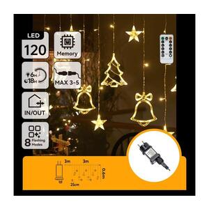 Imagine - Ghirlandă LED de exterior pentru Crăciun 120xLED/6W/230V/8 funcții 3x0, 6m IP44 alb cald+telecomandă