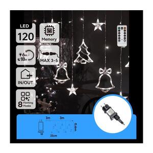 Imagine - Guirlandă LED de exterior pentru Crăciun 120xLED/6W/230V/8 funcții 3x0, 6m IP44 alb rece+telecomandă