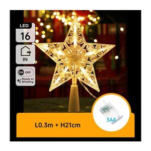 Imagine - Stea LED pentru Crăciun, 16 LED, alimentare 3xAA, alb cald