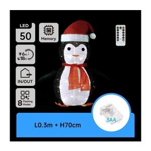 Imagine - Pinguin luminos de Crăciun pentru exterior, 50 LED, alimentare 3x AA, IP44