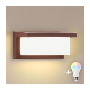 Imagine BRILAGI - Aplică de exterior LED RGBW BRICKY 1xE27/12W/230V maro IP54