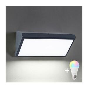 Imagine BRILAGI-LED TRIANGLE - aplică de perete pentru exterior RGBW, 1xE27/12W/230V, antracit, IP65