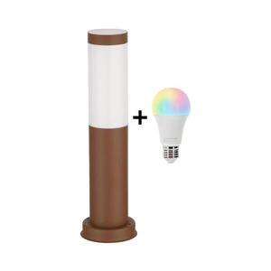 Imagine BRILAGI - Lampă LED RGBW de exterior 1xE27/12W/230V 40 cm IP44 maro