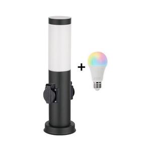 Imagine BRILAGI - Lampă LED RGBW de exterior, cu 2 prize, 1xE27/12W/230V, 40 cm, IP44, neagră