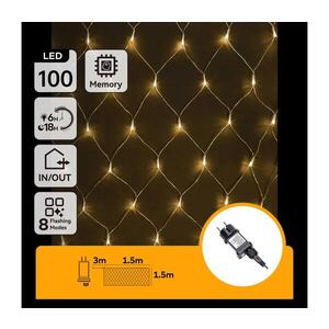 Imagine - Ghirlandă LED de Crăciun pentru exterior, 100 LED/8 funcții, 4, 5 x 1, 5 m, IP44, alb cald