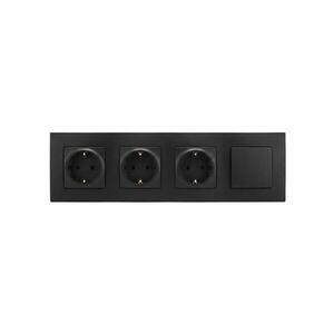 Imagine Legrand-Priză triplă pentru locuință SCHUKO 250V/16A și întrerupător unipolar nr. 1 NILOE