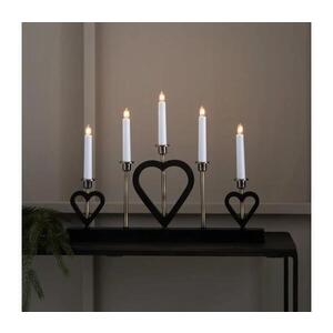 Imagine Markslöjd 705938 - Suport de lumânări de Crăciun MELISSA, 5x soclu E10, 3W, 230V, negru/alamă