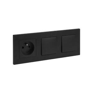 Imagine Legrand-Dublu întrerupător unipolar nr. 1 și priză casnică 250V/16A NILOE STEP