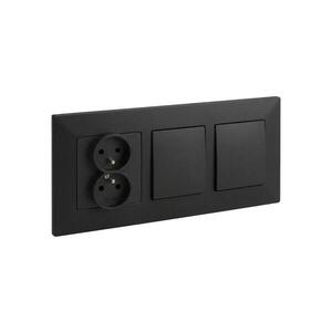 Imagine Legrand-Întrerupător dublu unipolar nr. 1 și priză dublă casnică 250V/16A NILOE STEP