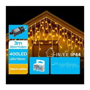 Imagine BRILAGI - Ghirlandă LED pentru exterior, 400 LED, 8 funcții, 23 x 0, 6 m, IP44, alb cald
