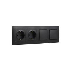 Imagine Legrand-Priză dublă SCHUKO 250V/16A pentru casă și întrerupător dublu unipolar nr. 1 NILOE