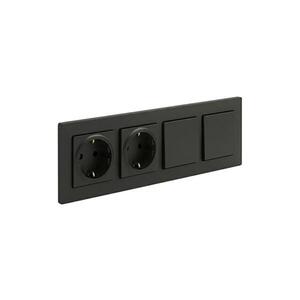 Imagine Legrand - priză dublă rezidențială SCHUKO 250V/16A și întrerupător dublu unipolar nr. 1 NILOE STEP