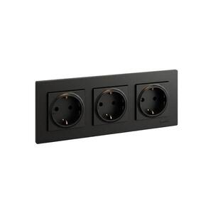 Imagine Legrand - Priză triplă de perete pentru uz casnic SCHUKO 250V/16A NILOE STEP neagră