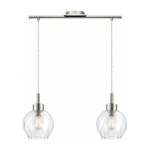 Imagine BRILAGI - Lustră LED suspendată pe cablu RETRO GLASS 2xE27/60W/230V crom mat/transparent