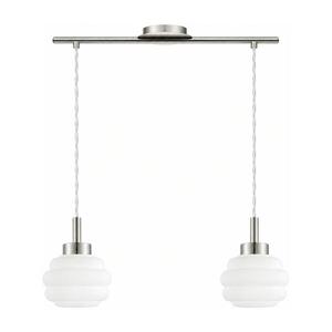 Imagine BRILAGI - Lampă suspendată LED pe cablu RETRO GLASS 2xE27/60W/230V crom mat/alb