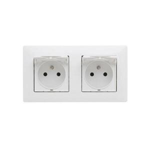 Imagine Legrand - Priză dublă de exterior pentru uz casnic 250V/16A, cu ramă NILOE STEP, albă