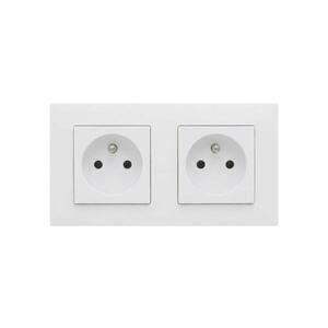 Imagine Legrand - Priză dublă pentru uz casnic 250V/16A cu ramă NILOE STEP albă