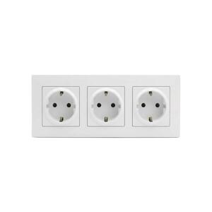 Imagine Legrand - Priză triplă de uz casnic 250V/16A SCHUKO cu ramă NILOE STEP albă